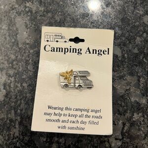 Camper RV Motorhome Vintage NOS Camping Angel Hat Lapel Pin Brooch Never Used